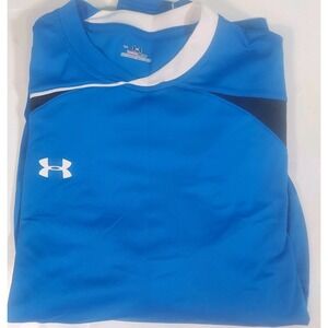 Under Armour Size‎ LG Men's HeatGear Long-Sleeve T-Shirt  Blue Padded Arms